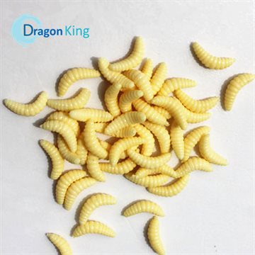 Promotion!! HOT SELL!! 50PCS 2cm 0.35g maggot Grub Soft Lure Baits smell Worms Glow Shrimps Fishing Lures 21001-50