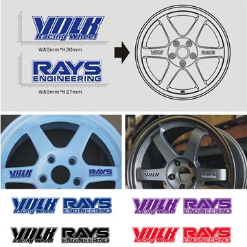 4PCS Styling Car Volkracing Sticker Decal Volk Racing Wheel Sticker Rays Engineering Wheel Drives Emblem Stickers Universal Fit