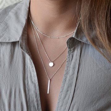 Delicate Layered Spike Necklace Pendant Personalized 18K Gold silver Filled Long Necklces Colares Longo Feminino Bijoux