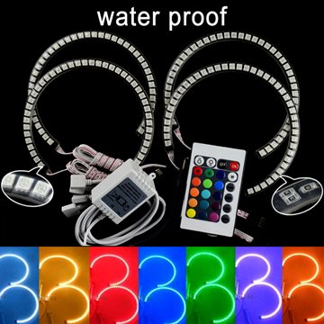 Water Proof E36 E38 E39 5050 42SMD RGB Flash SMD LED ANGEL EYES HALO RINGS kit for BMW 4 * 131MM Free Shipping