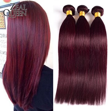 7A Brazilian Virgin Hair Straight 3 Bundles Burgundy Brazilian Hair 99j# Brazilian Straight Hair Burgundy Brazilian Hair Weave