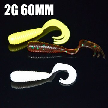 Atlantic FISHING 30pcs/set 6cm 2g Long Tail GRUB Artificial bait fish Fishing soft Lures