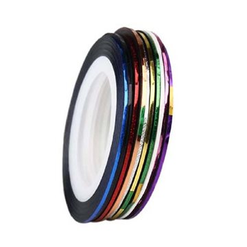 Fantastic 10 Roll Mix Color Metallic Nail Art Tape Lace Line Striping Decoration Sticker For UV Gel Polish