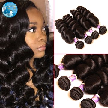 fast shipping 7a peruvian virgin loose wave human hair natural black color #1b peruvian virgin hair loose wave hair extension