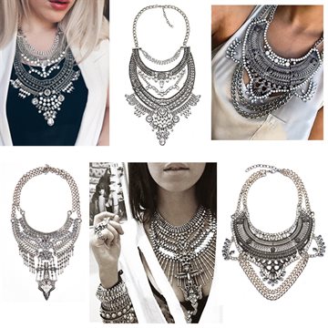 2016 New Fashion Hot Sale Vintage Boho Crystal Collares Statement Necklaces & Pendants Long Choker Maxi Necklaces Women Jewelry