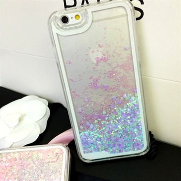 Dynamic Liquid Glitter Sand Fluorescent Light Heart Back Case Cover For iPhone 5 5s / 6 6s 4.7 / 6 Plus 5.5 inch/ 5C Phone Cases