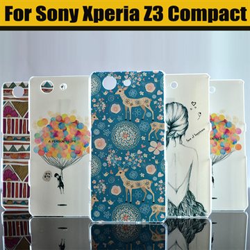 New Hot High Quality Painted Cute Cartoon UV Print Hard Housing Cover Case For SONY Xperia Z3 Compact Z3 mini M55W Cases Shell