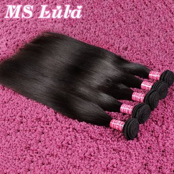 FREE SHIPPING Ms lula hair Virgin Peruvian Hair Weave Extensions Straight 3pcs lot virgin human hair bundles