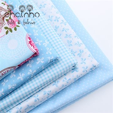 Cotton Fabric For Patchwork Quilts Scrapbooking Products Fat Quaters Tilda Cloth Sewing Fabrics 5pcs Blue Designs 40*50CM