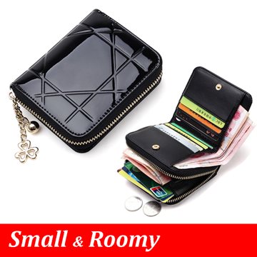 Patent Leather Women Short Wallets Ladies Small Wallet Zipper Roomy Coin Purse Female Credit Card Wallet Purses Money Bag 5012