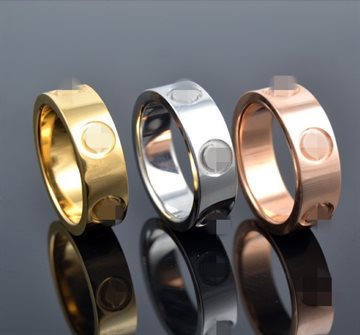 Top Classic Design Famous Brand 6mm silver/ Rose Gold / gold Plated lovers wedding band love ring for Women and Men