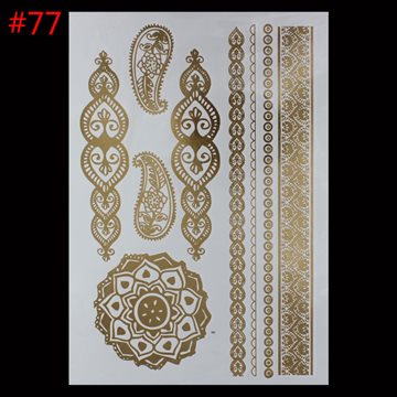 Hot Temporary tattoo Gold tattoo Flash Tattoos Leaf Tatoos Metallic Sex Products jewelry Henna Tatouage Body art tatto stickers