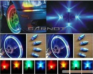 Free shipping 4pcs/lot Car styling Valve lamp motorbike car bike tyre wheel LED valve cap Atmosphere flash light blue red