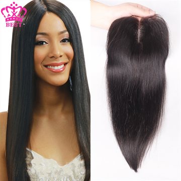 7A Brazilian Straight Lace Closure Free Middle 3 Part Lace Closure Bleached Knots,Virgin Human Hair Lace Closure For Black Woman