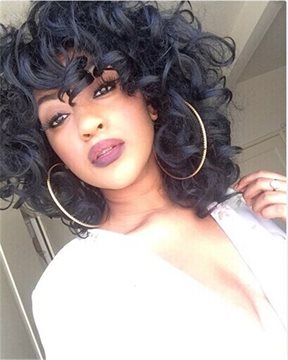 New Stylish Lolita Curly Short Full Wig Short Hairstyle Wigs Afro Curly African American Black Wigs