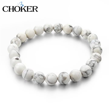 White Turquoise Beads Bracelets & Bangles for Women Natural Stone Strand Bracelets With Stones Love Casual Men Jewelry 2016 Gift