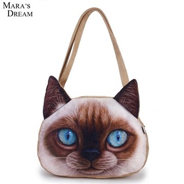 Women bolsas Cartoon Animals Bags Dog Head Personalized Tote Bag Womens Fashion Handbag 3D Printed Shoulder Bag Brand bolsa