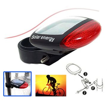 New Bicycle Bike Solar Powerful LED Rear Tail Bike Lamp Lights Red Free Shipping TL#8