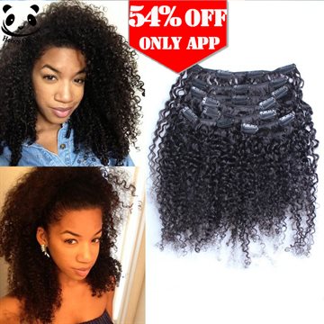 7A 3B 3C Kinky Curly Clip In Human Hair Extensions 7PCS Brazilian African American Clip In Human Hair Extensions Clip Ins