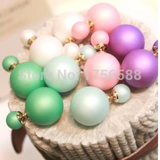 fashion hot selling matte earrings paragraph 2016 on both sides imitation pearl Atmospheric imitation pearl earrings large