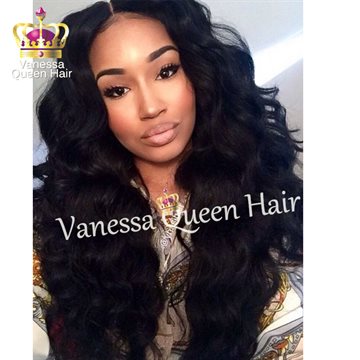 Brazilian natrual hair line wigs black heat resistant synthetic glueless body wave lace front wigs for black women in stock