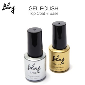 2Pcs/Lot Bling 6ml Soak Off UV Gel Nail Gel Polish Base Coat + Top Coat Nail Art Manicure Nails Gel Professional Kit UV Lamp