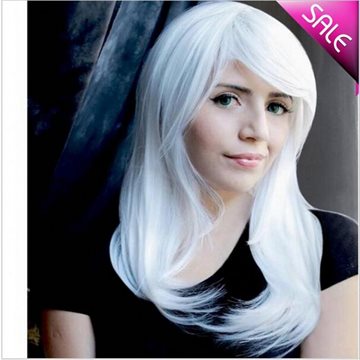 Fashion Anime Wigs Air Volume High Temperature Soft Hair Silk Bulk Hair Long Straight Hair Wig Cosplay Pink Red White