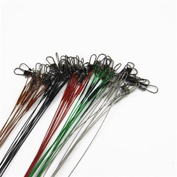 10Pcs Fly Fishing lead Line Connector Leader Wire lead line Assortment Sleeve and Swivel Stainless Steel Rolling Swivels 12-28cm