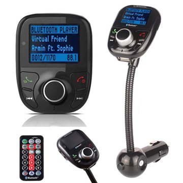 2015 Car Kit MP3 Bluetooth Player FM Transmitter USB LCD Modulator SD MMC w/ Remote For Smartphone