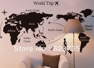 free shipping 140x80cm New Design World Map Removable Wall Art Stickers Vinyl Decals,Map of the world for sofa background