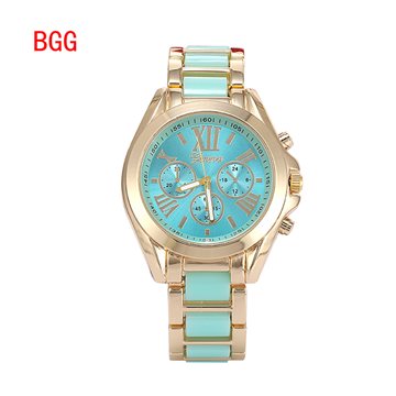 2015 Luxury Brand Women Watches High Quality Gold Geneva Stainless Steel Casual Quartz Watch Ladies Fashion Wristwatches Clock