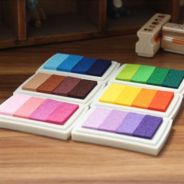 Vorkin 1PCS 6 Color Homemade DIY Gradient Color ink Pad Inkpad Stamp Decoration Fingerprint Scrapbooking Accessories