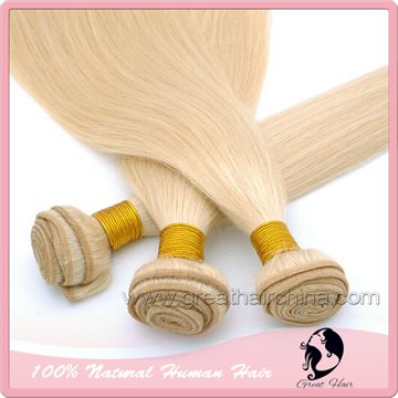 14-26 Slavic Hair Weaves 613# Color, Straight Blonde Natural Hair Extension 1 Piece/ Lot Machine Weaving Hair FREE SHIPPING