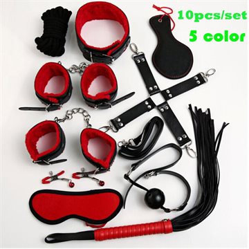 Leather Adult Games 10 PCS/SET Sex Products BDSM Slave Restraint Item Play Fun Games Restraints Kit Erotic Toys For Sex Couple