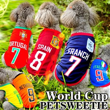 Free shipping Lefdy The World Cup Football Pet Vest Football Team Uniforms Shirt Fashion Cool Pet Clothing XS-4XL Dog Clothes