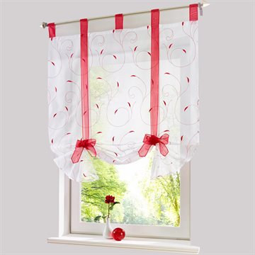 Roman shade European embroidery style tie up window curtain kitchen curtain voile sheer tab top window brand curtains cortinas