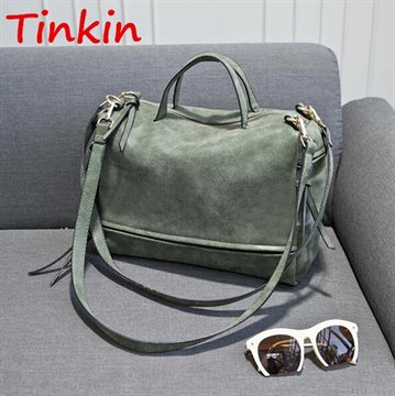 Tinkin Winter-Style Large Womens Frosted Handbag Vintage Women Messenger Bag Moto Bag Fashion Shoulder Bag Lady Crossbody Bag