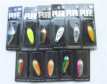 3.5g Spoon Lure Ice Fishing Lure Metal Bait False Bait Fishing Tackle Single Hook Copper Material 24 kind of color