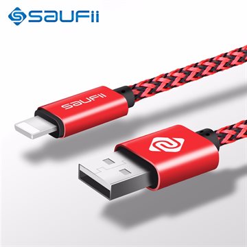 SAUFII Metal nylon Mobile Phone Cables Charging USB Cable Charger Data For iPhone 5 5S 6 6s plus For ipad IOS Data accessories