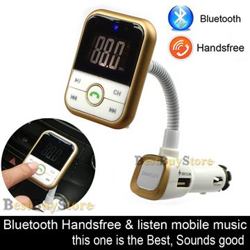 Super Hot Sale Bluetooth Car Kit Handsfree Set MP3 Player FM Transmitter USB Car Charger, Support SD Card & U disk 1G - 32G