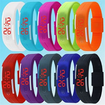 2015 Red LED Sports Wrist Watch Silicone Touch Digital Display Bracelet Watch for Men/Women 5ISX