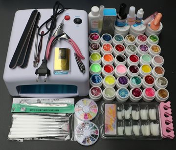 New Pro 36W UV GEL White Lamp & 36 Color UV Gel Nail Art Tools polish Set Kit MS-111 Free Shipping