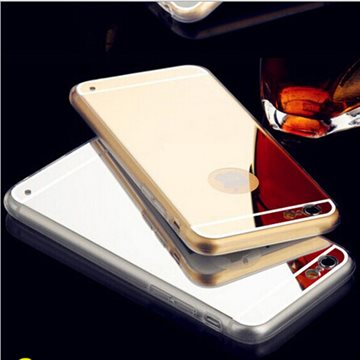 High Quality Fashion Deluxe Electroplating Mirror TPU Clear Soft Back Phone Case Cover for iPhone 5 5S 6 6 Plus Case Cover