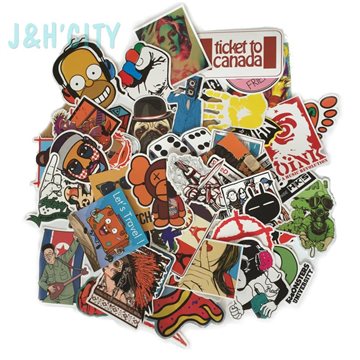 100 PCS / Pack Random music film Vinyl Skateboard Guitar Travel Case sticker Car decal Cute Stickers fashion funny sticker