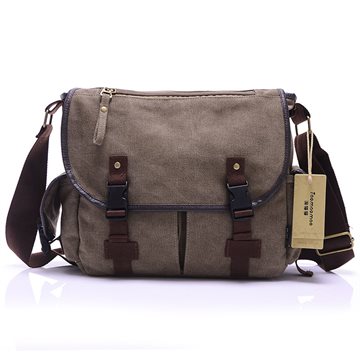 HOT! High Quality Canvas Bag Mens solid cover zipper casual shoulder school bags men crossbody bag Men Messenger Bags