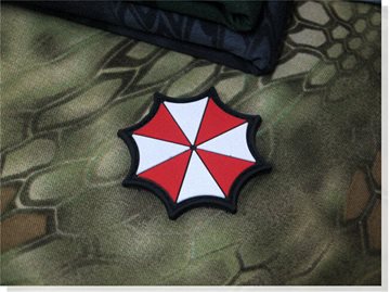 Tactical Embroidered 3D Badge Biohazard Umbrella Corporation Patch Resident Morale Military Armband Velcro Tactical Patch