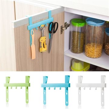 Blue Hanging Kitchen Cupboard Door Over the Kitchen Cabinet Back Style Stand Trash Garbage Bags Storage Holder Rack