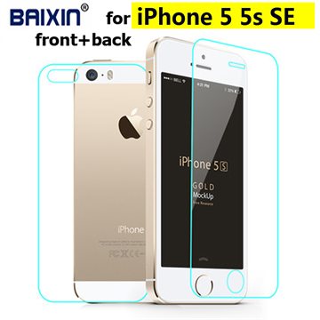 2 pcs/lot Front + Back Premium Tempered Glass for iPhone 5s 5c 5 se Anti-scratch 0.25D Screen Protector Film for iPhone5 s