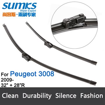 Wiper blades for Peugeot 3008 (2009 onwards), 32+28 R fit push button wiper arms only windshield accessories 2 pcs HY-011