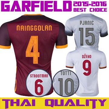 2016 NAINGGOLAN PJANIC DZEKO Home Dark Red Soccer Jersey 15 16 STROOTMAN FLORENZI Away White Third 3RD Football Shirt Uniform